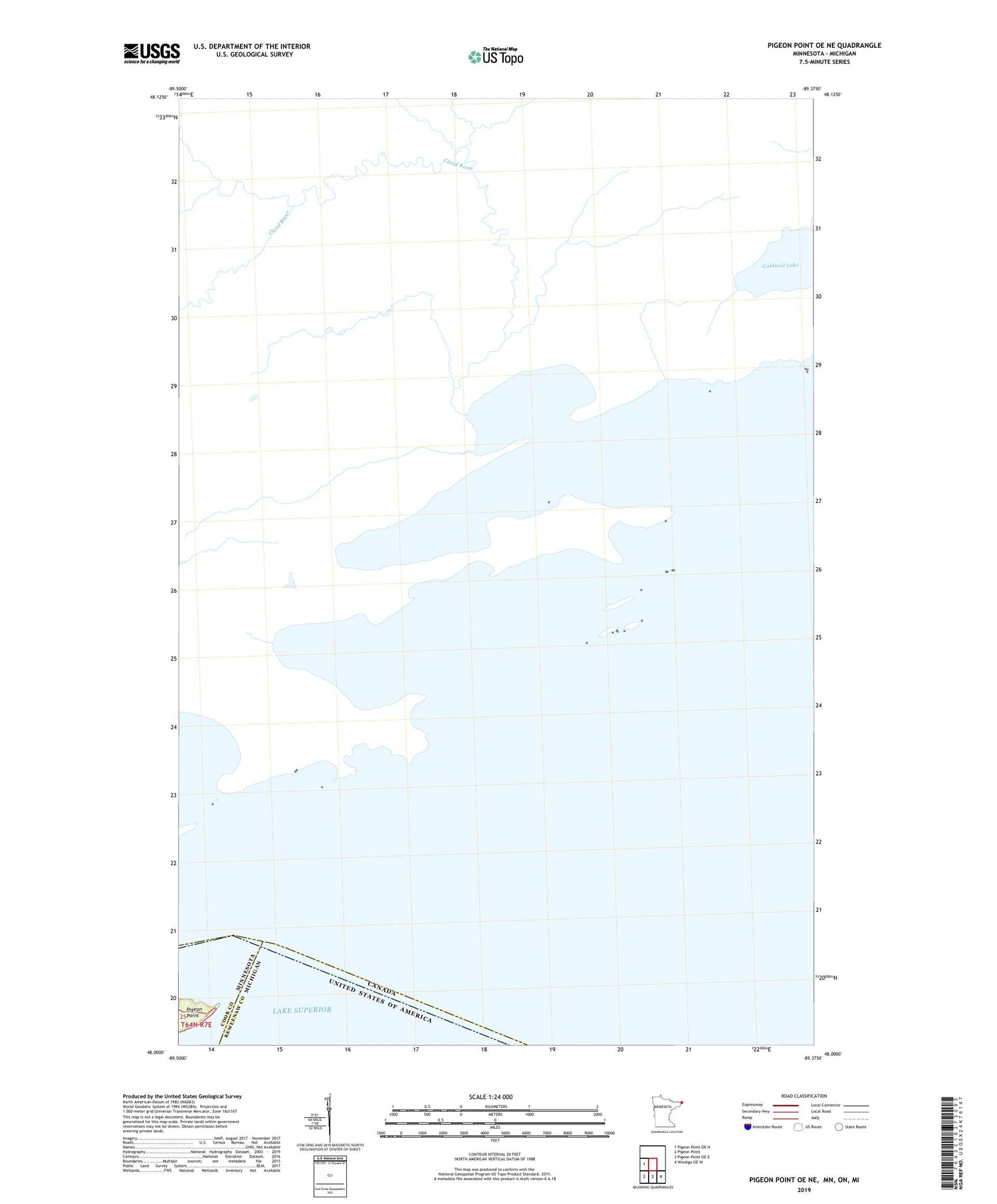 Pigeon Point OE NE Minnesota US Topo Map Image