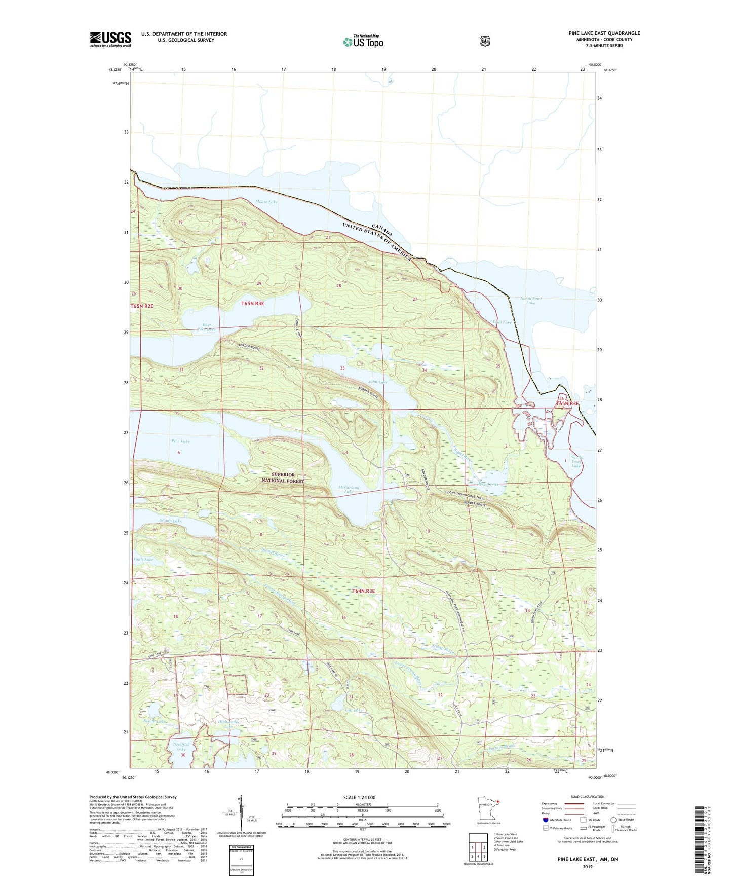 Pine Lake East Minnesota US Topo Map Image