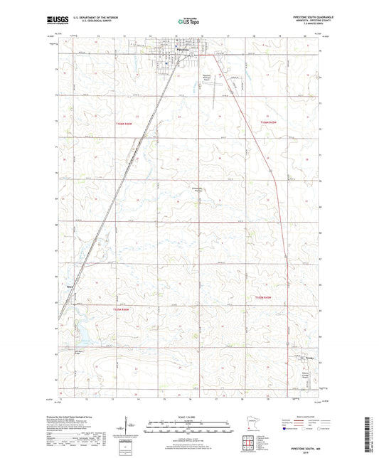 Pipestone South Minnesota US Topo Map Image