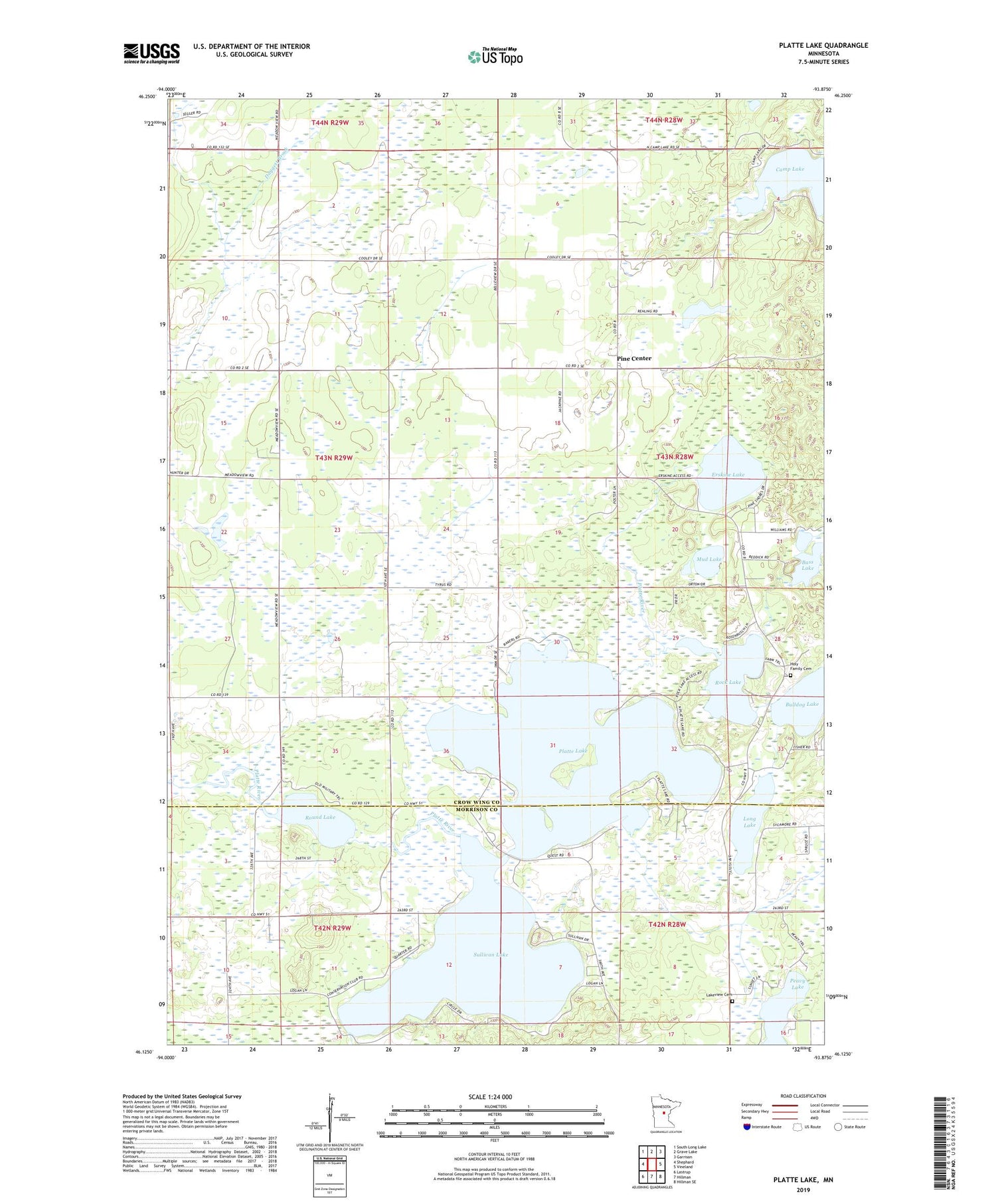 Platte Lake Minnesota US Topo Map Image