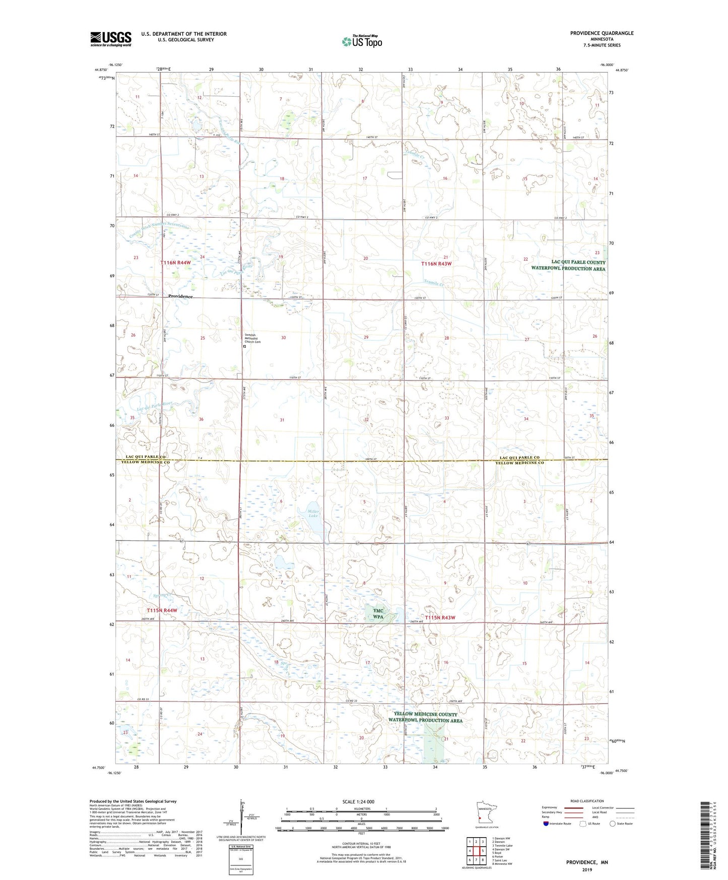 Providence Minnesota US Topo Map Image