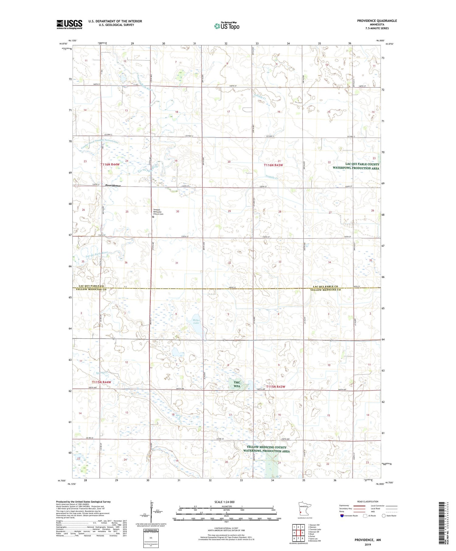 Providence Minnesota US Topo Map Image