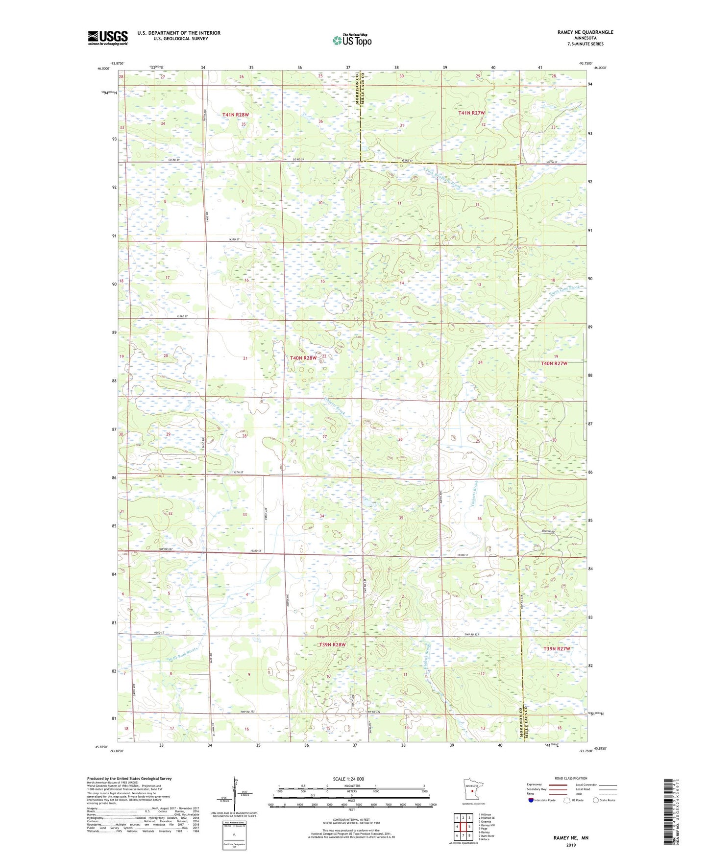 Ramey NE Minnesota US Topo Map Image