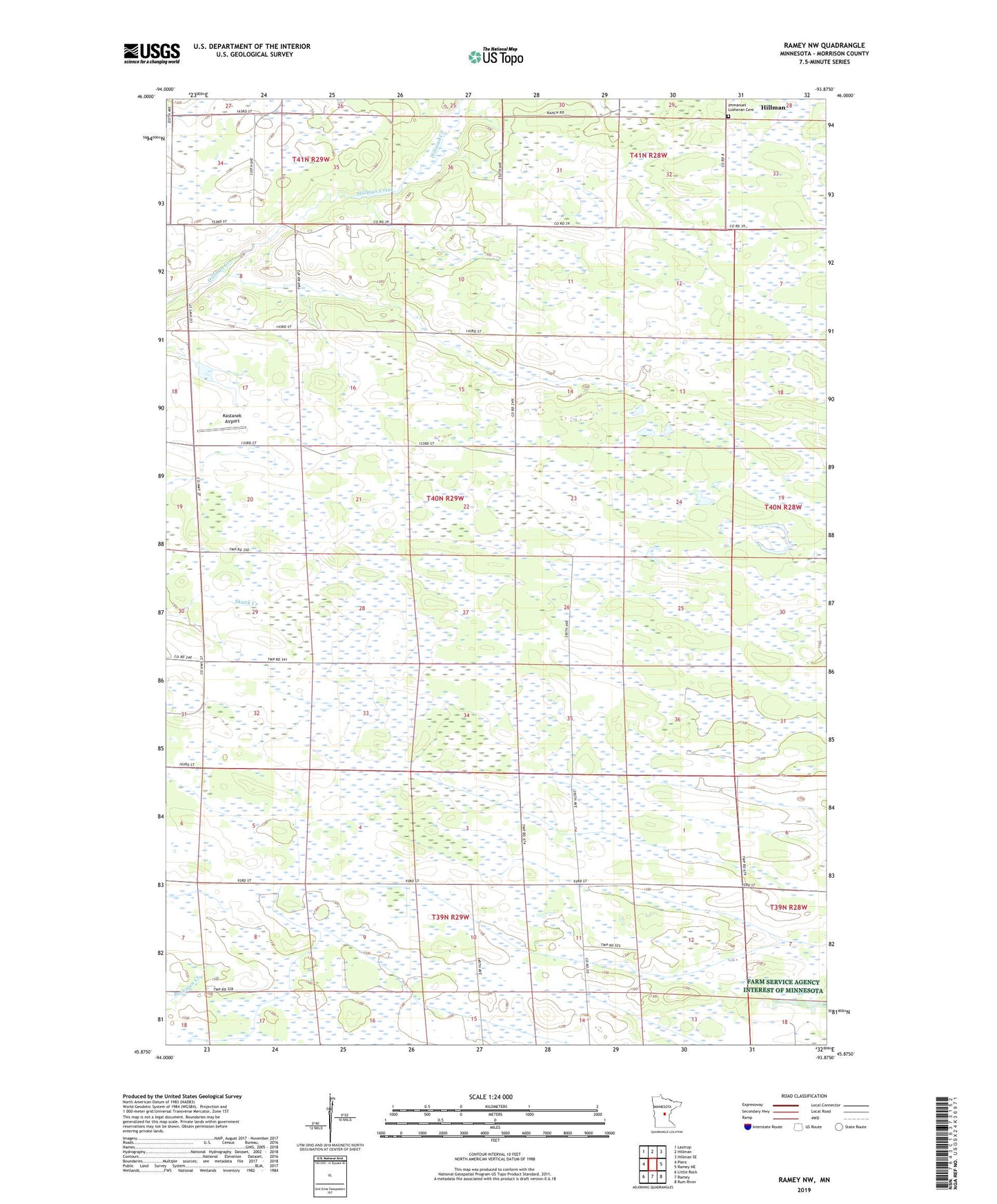 Ramey NW Minnesota US Topo Map Image