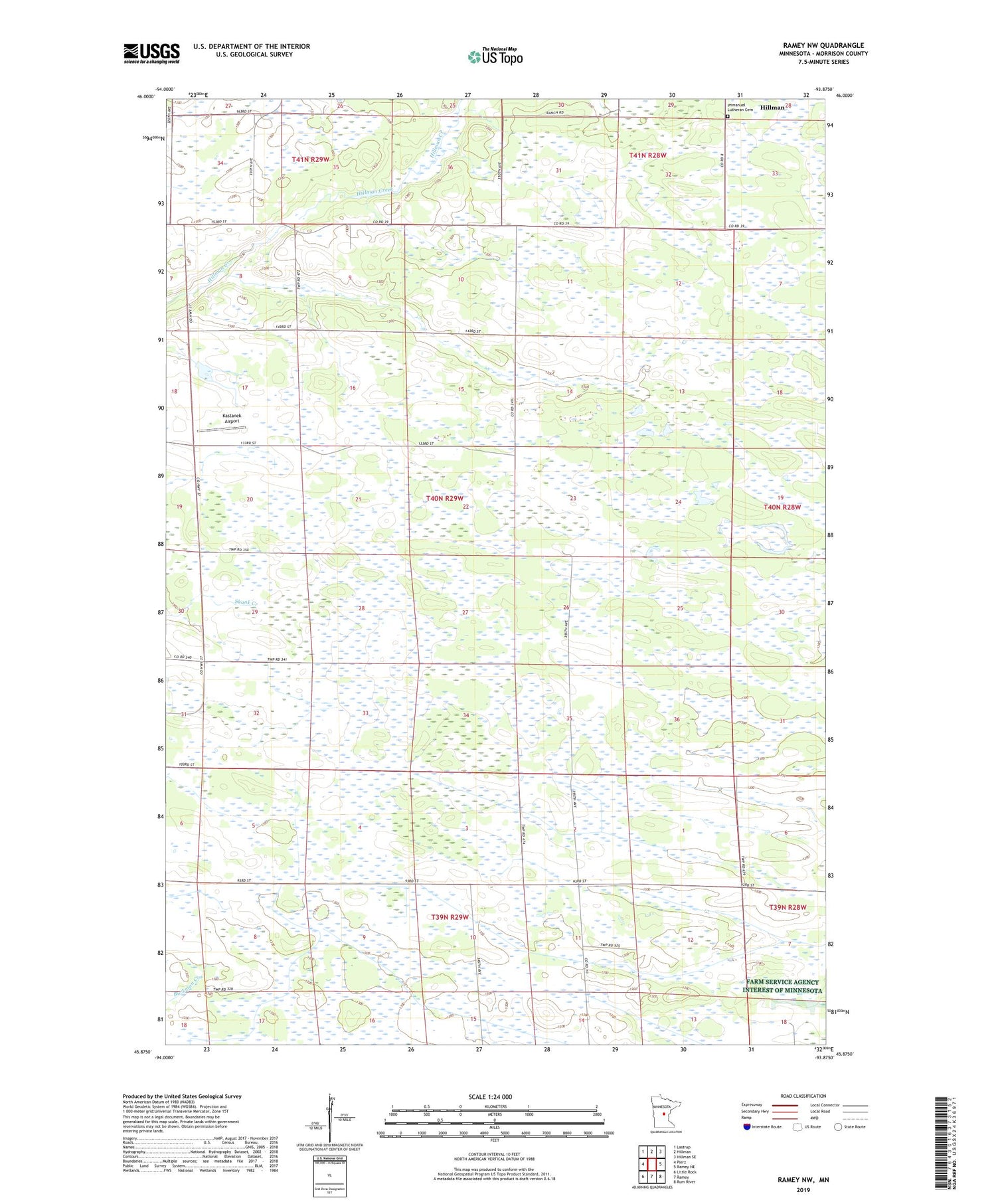 Ramey NW Minnesota US Topo Map Image