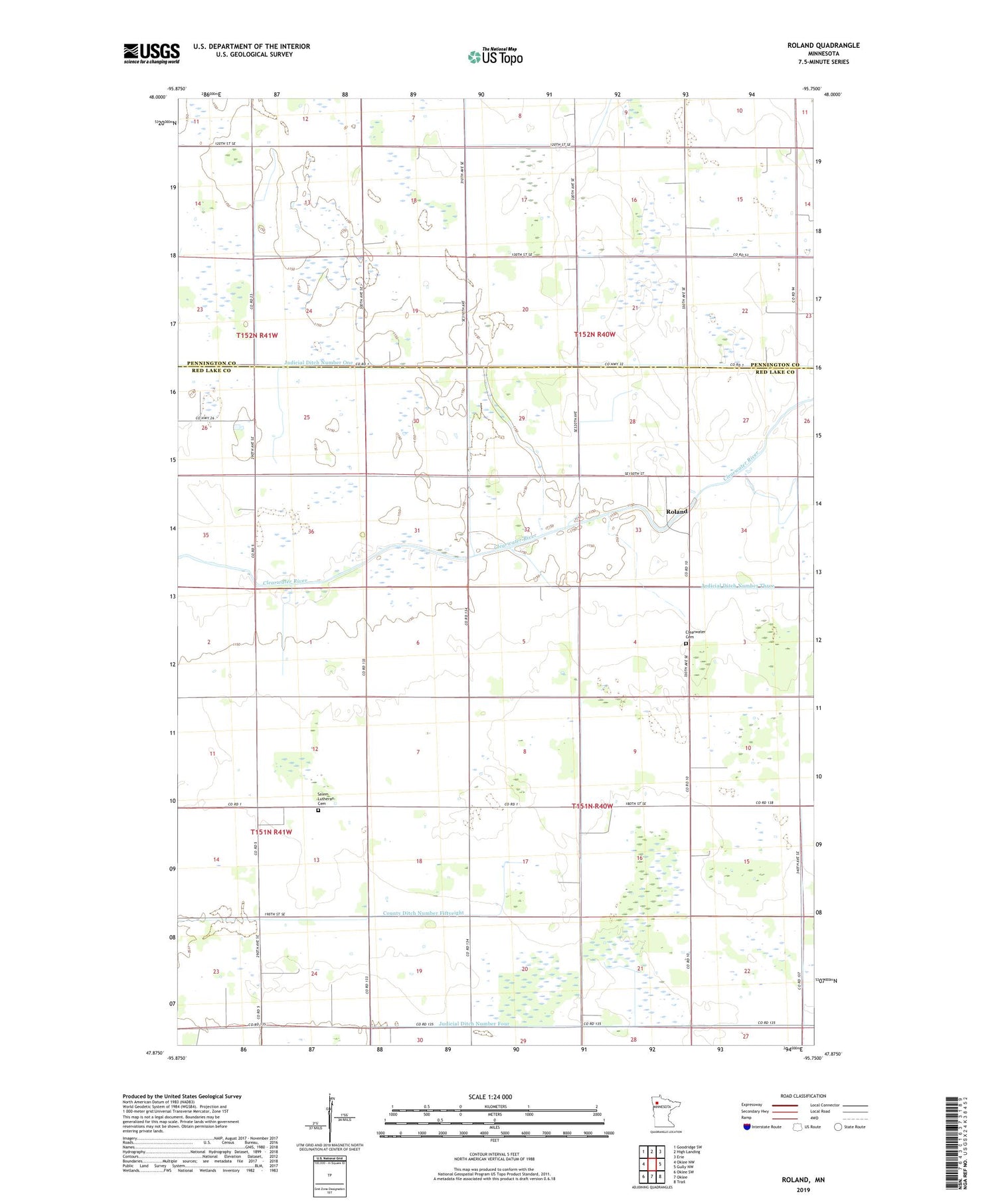 Roland Minnesota US Topo Map Image