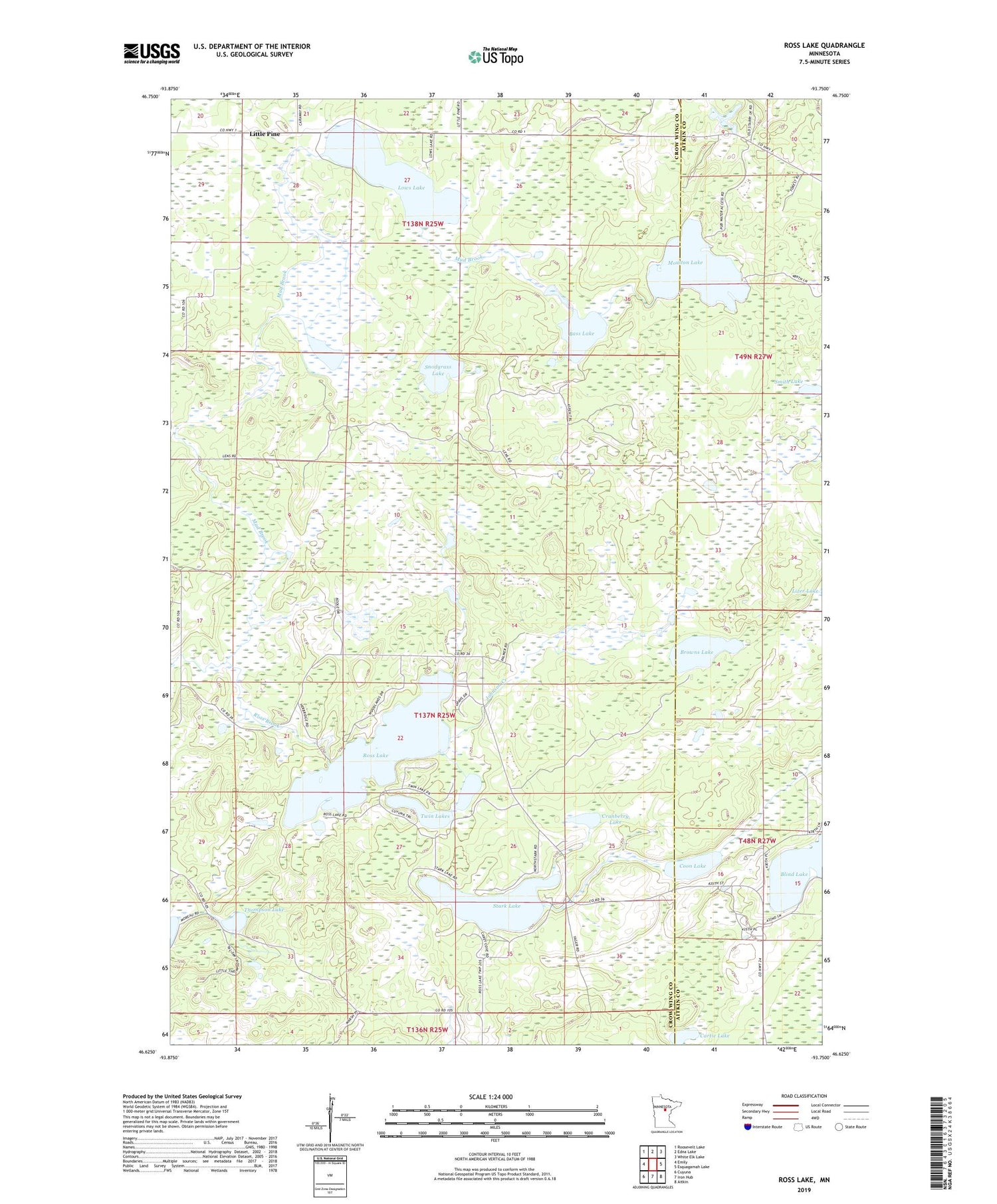 Ross Lake Minnesota US Topo Map Image