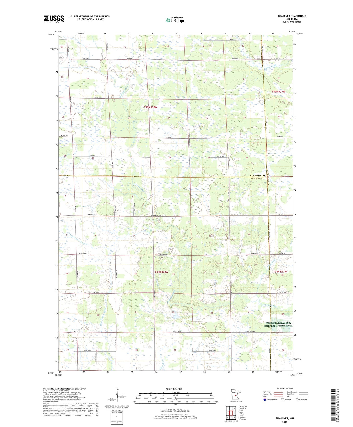 Rum River Minnesota US Topo Map Image