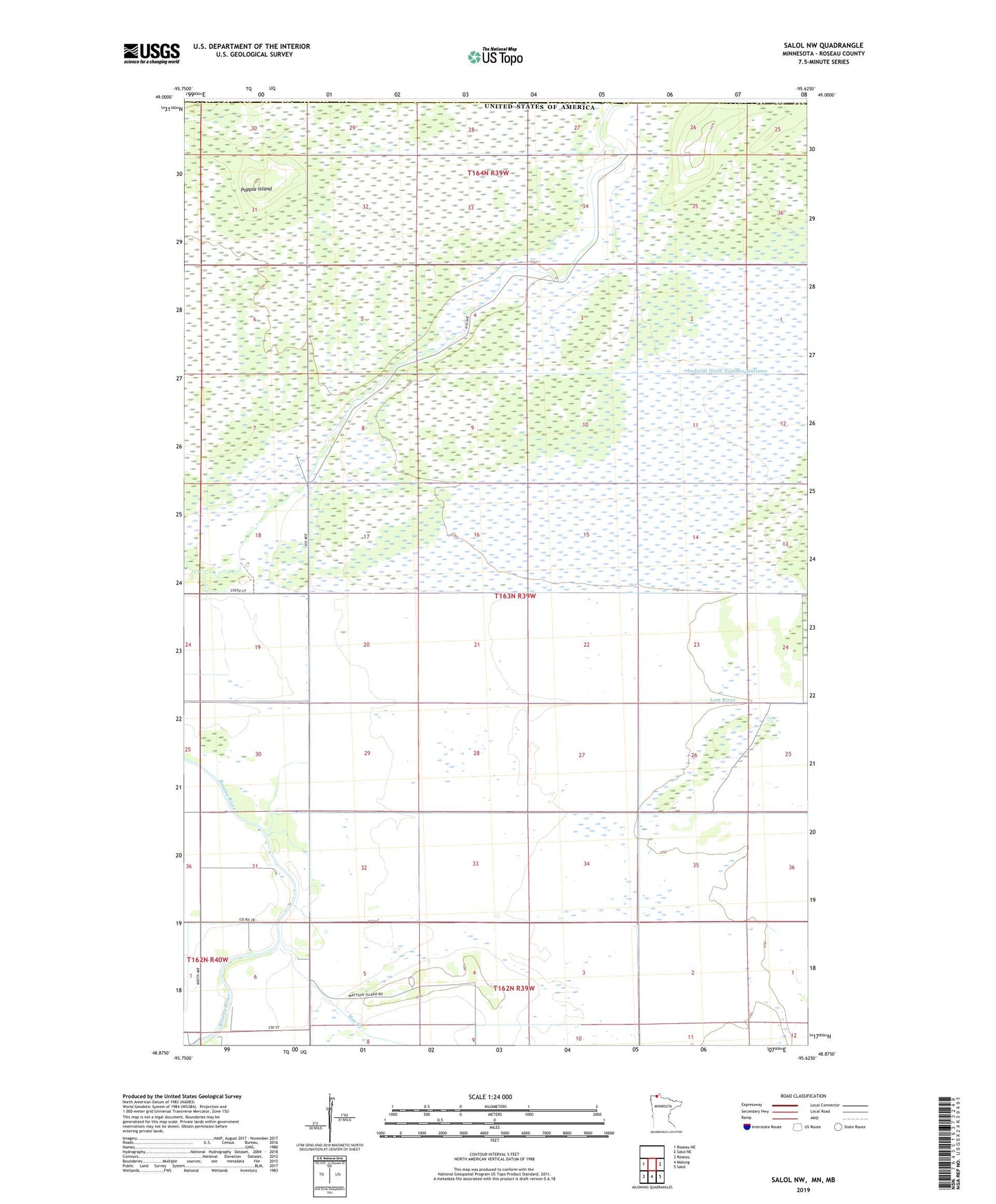 Salol NW Minnesota US Topo Map Image