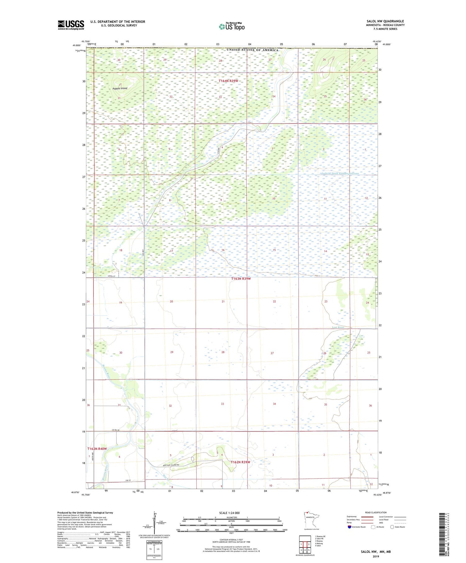 Salol NW Minnesota US Topo Map Image