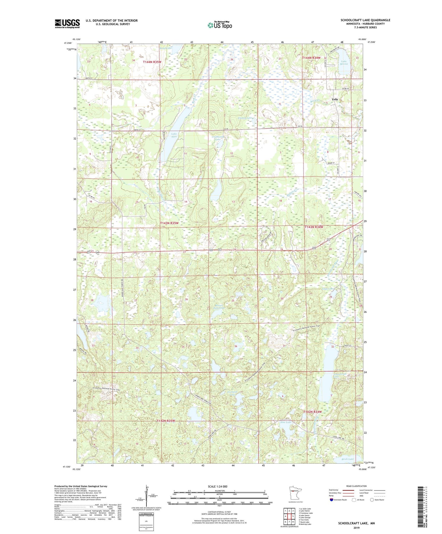 Schoolcraft Lake Minnesota US Topo Map Image