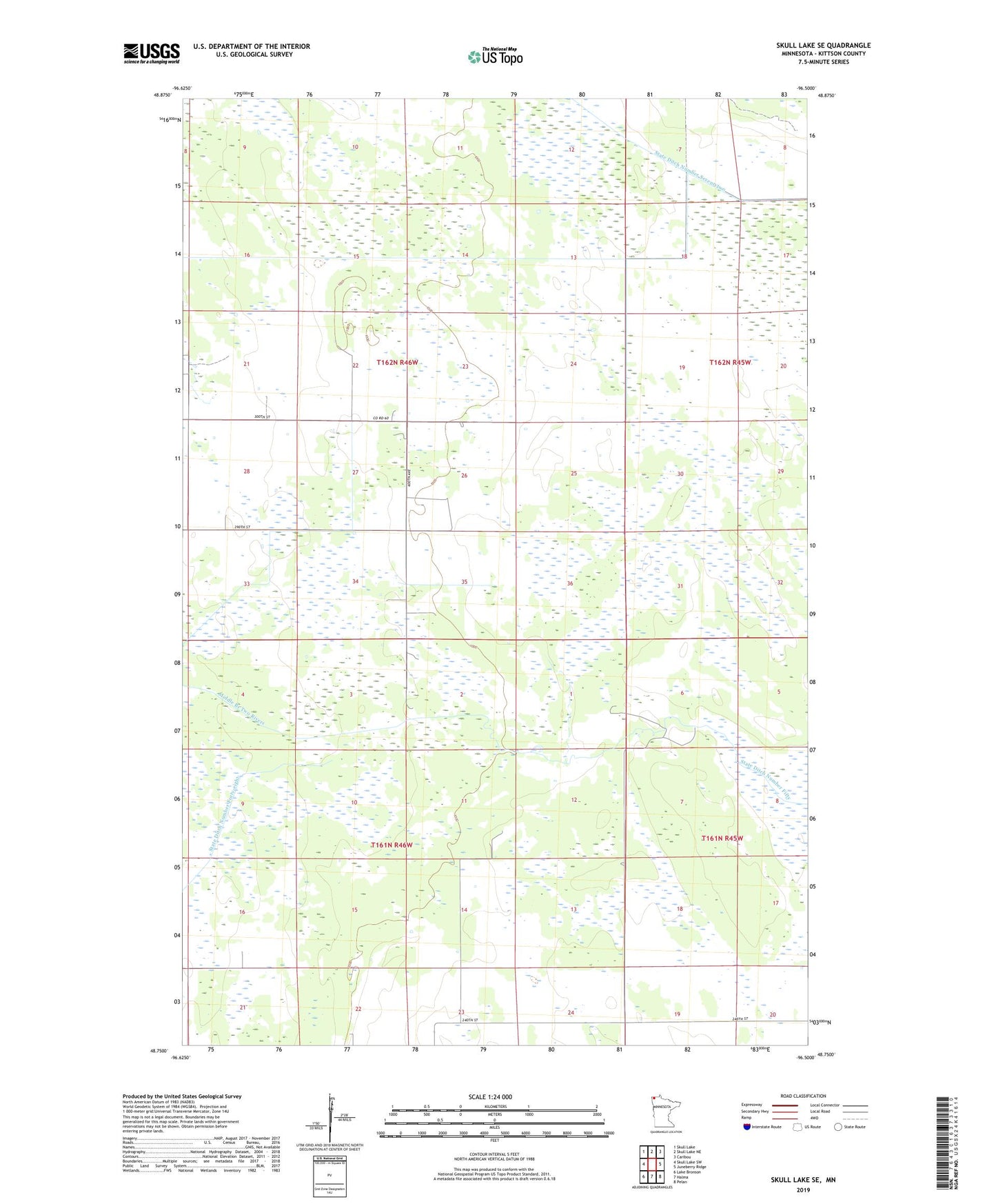 Skull Lake SE Minnesota US Topo Map Image
