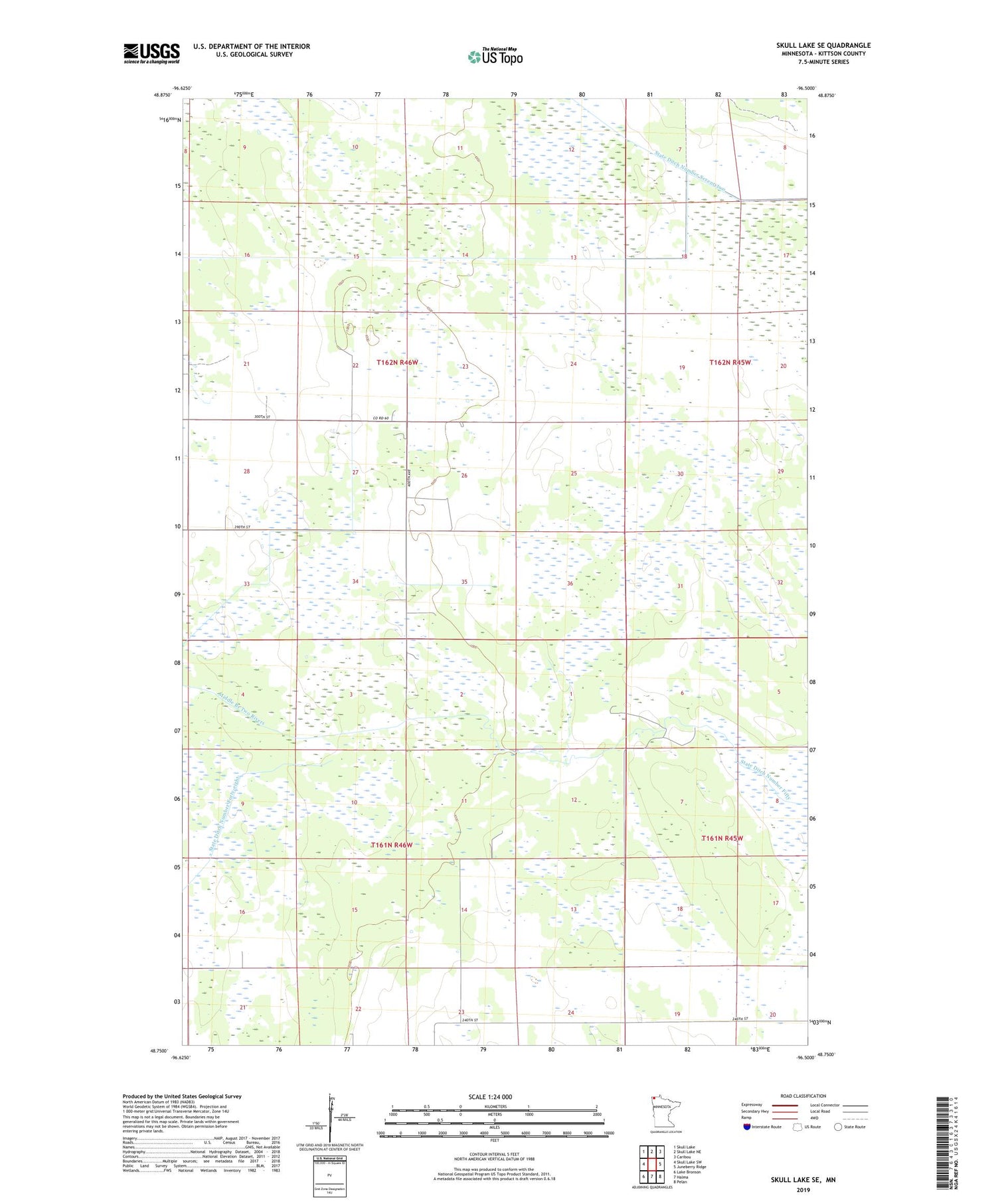 Skull Lake SE Minnesota US Topo Map Image