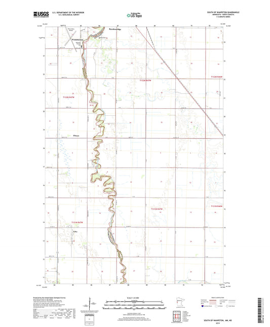 South of Wahpeton Minnesota US Topo Map Image