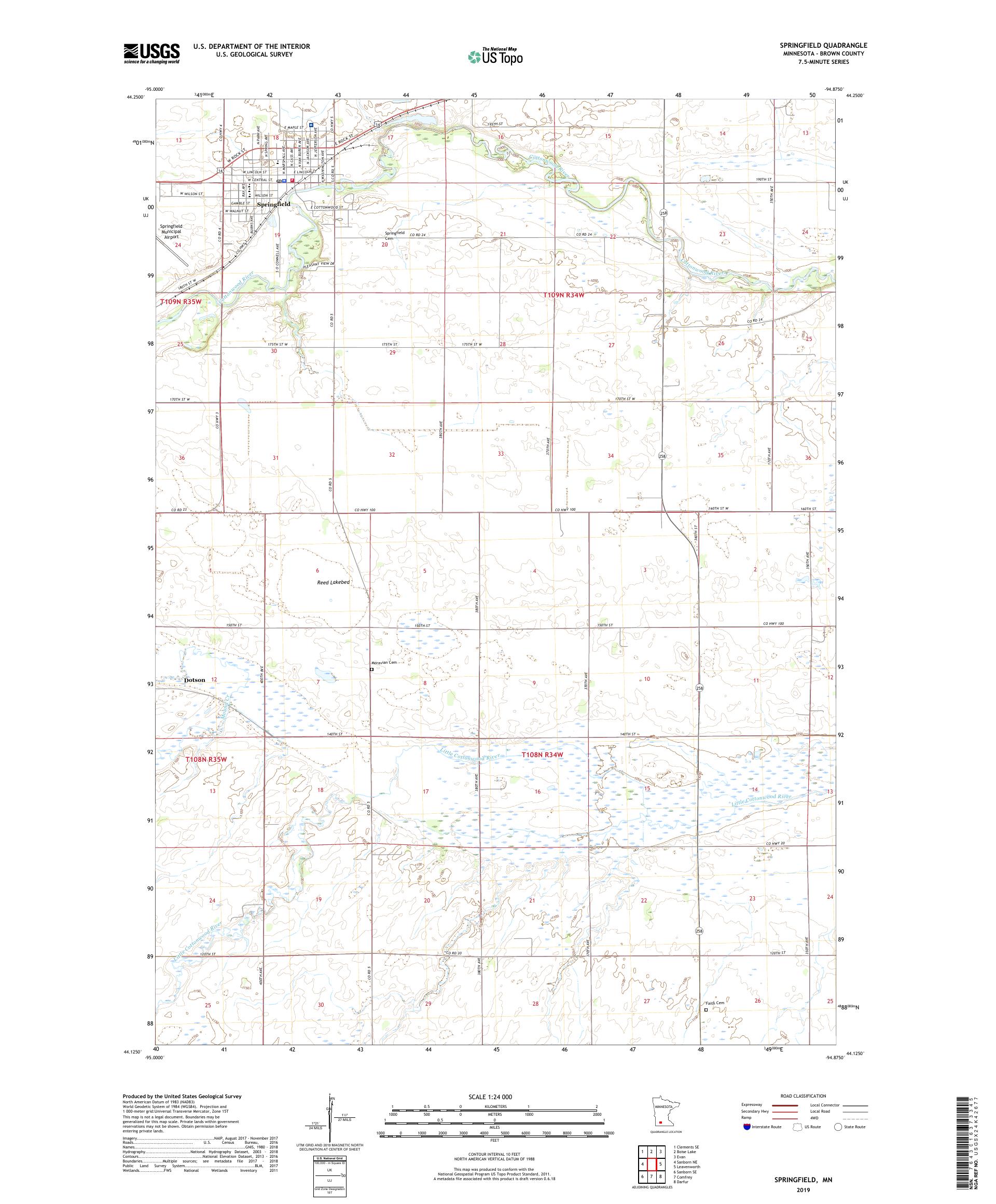 Springfield Mn Map Springfield Minnesota US Topo Map – MyTopo Map Store