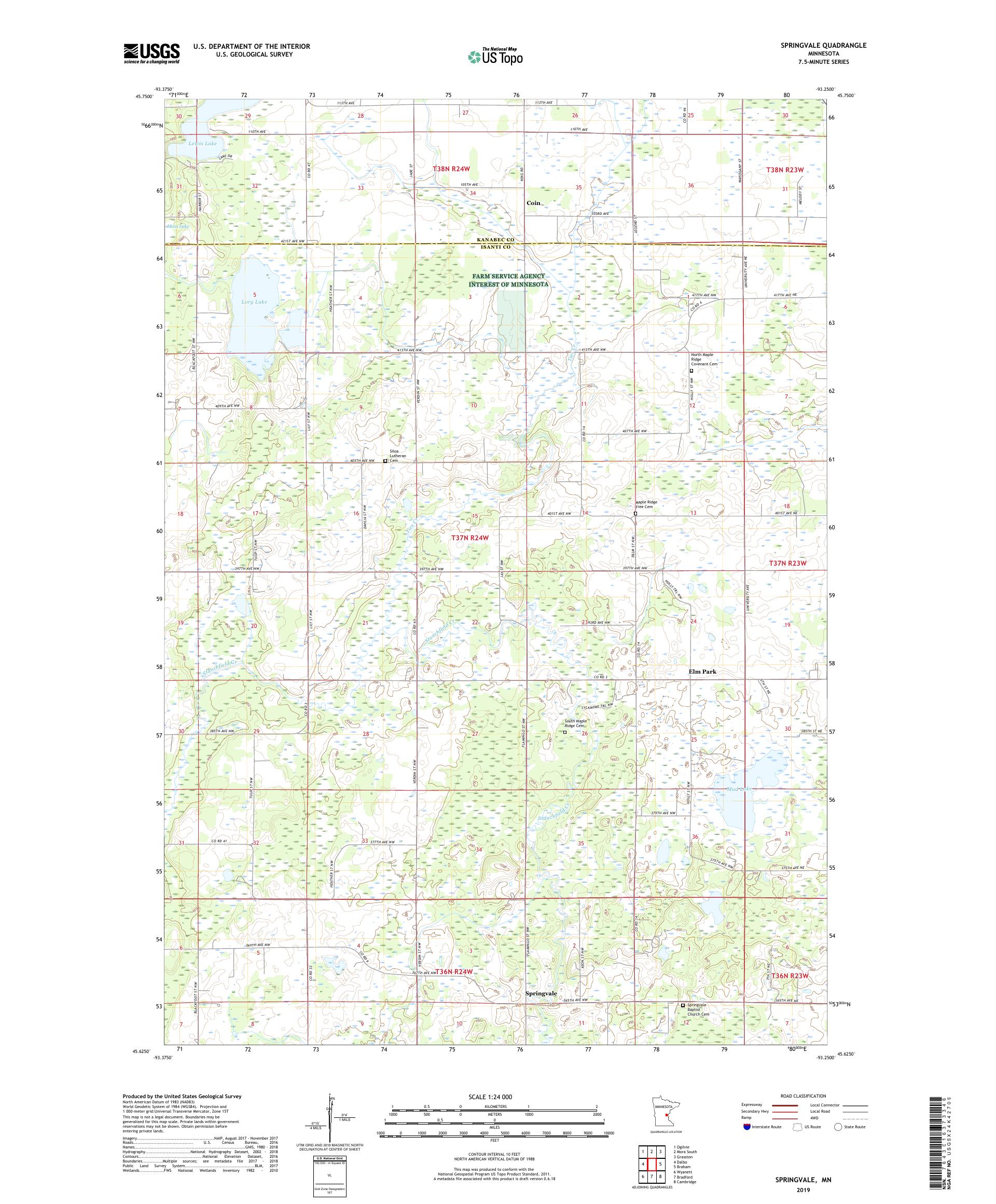 Springvale South Map Springvale Minnesota US Topo Map – MyTopo Map Store