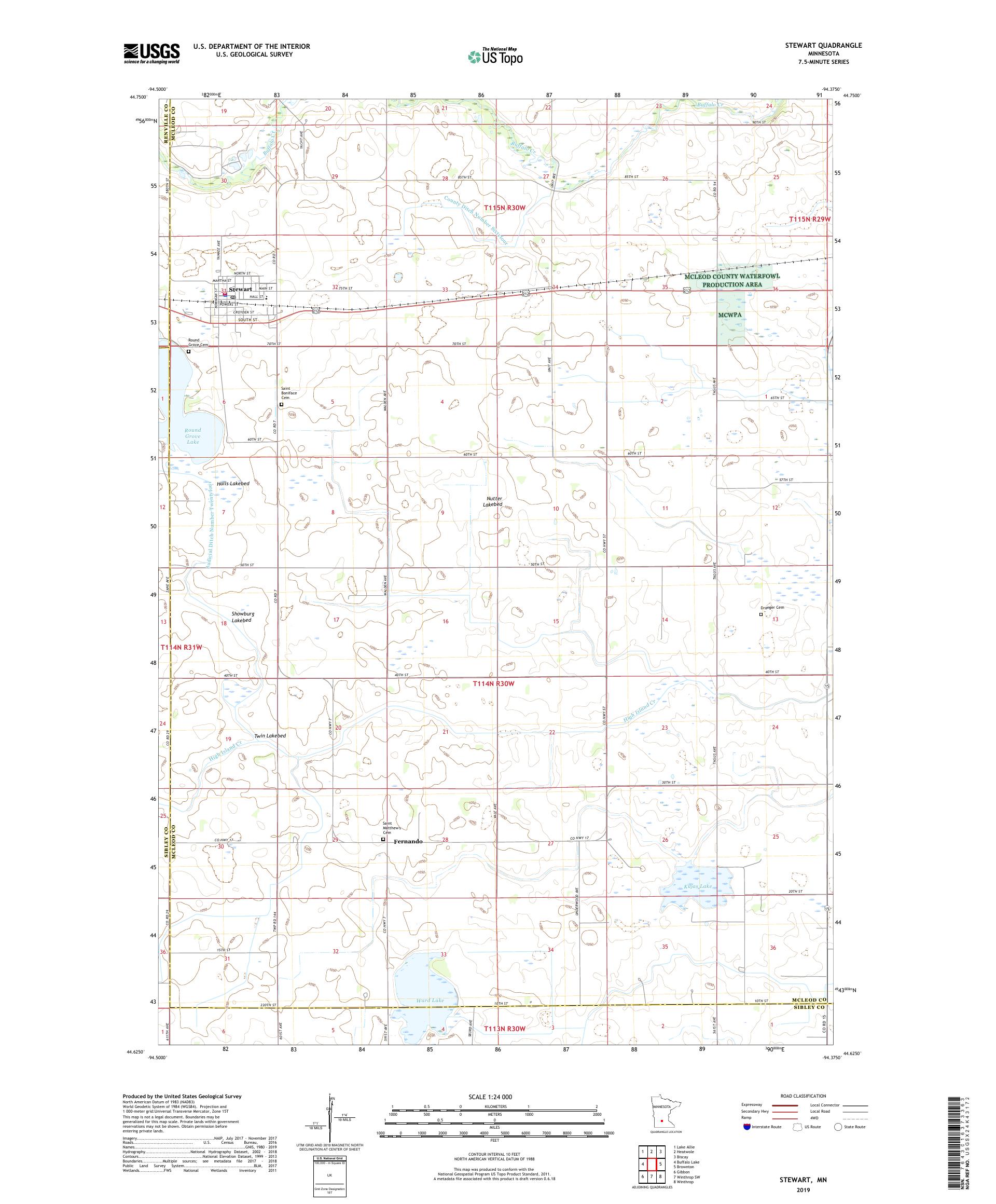 Stewart Minnesota US Topo Map – MyTopo Map Store
