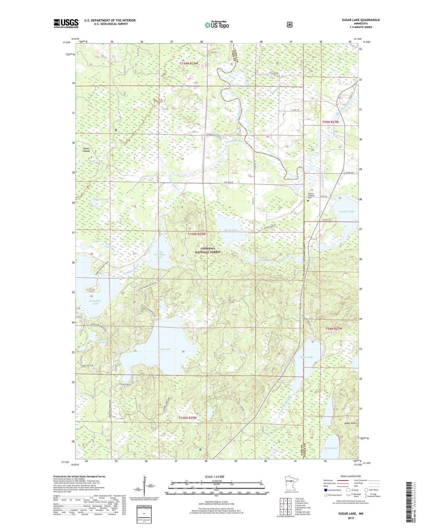 Sugar Lake Minnesota US Topo Map Image