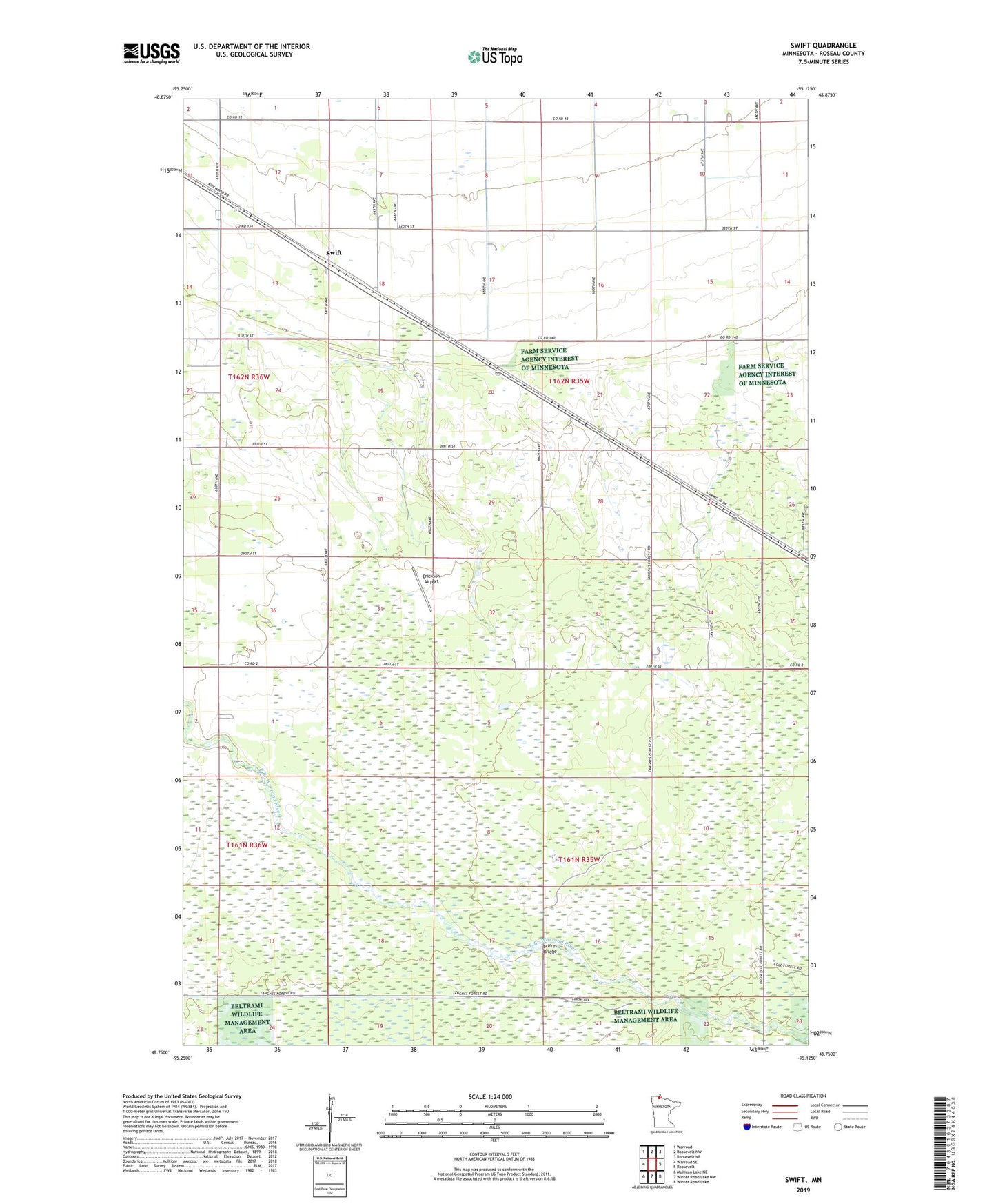 Swift Minnesota US Topo Map Image