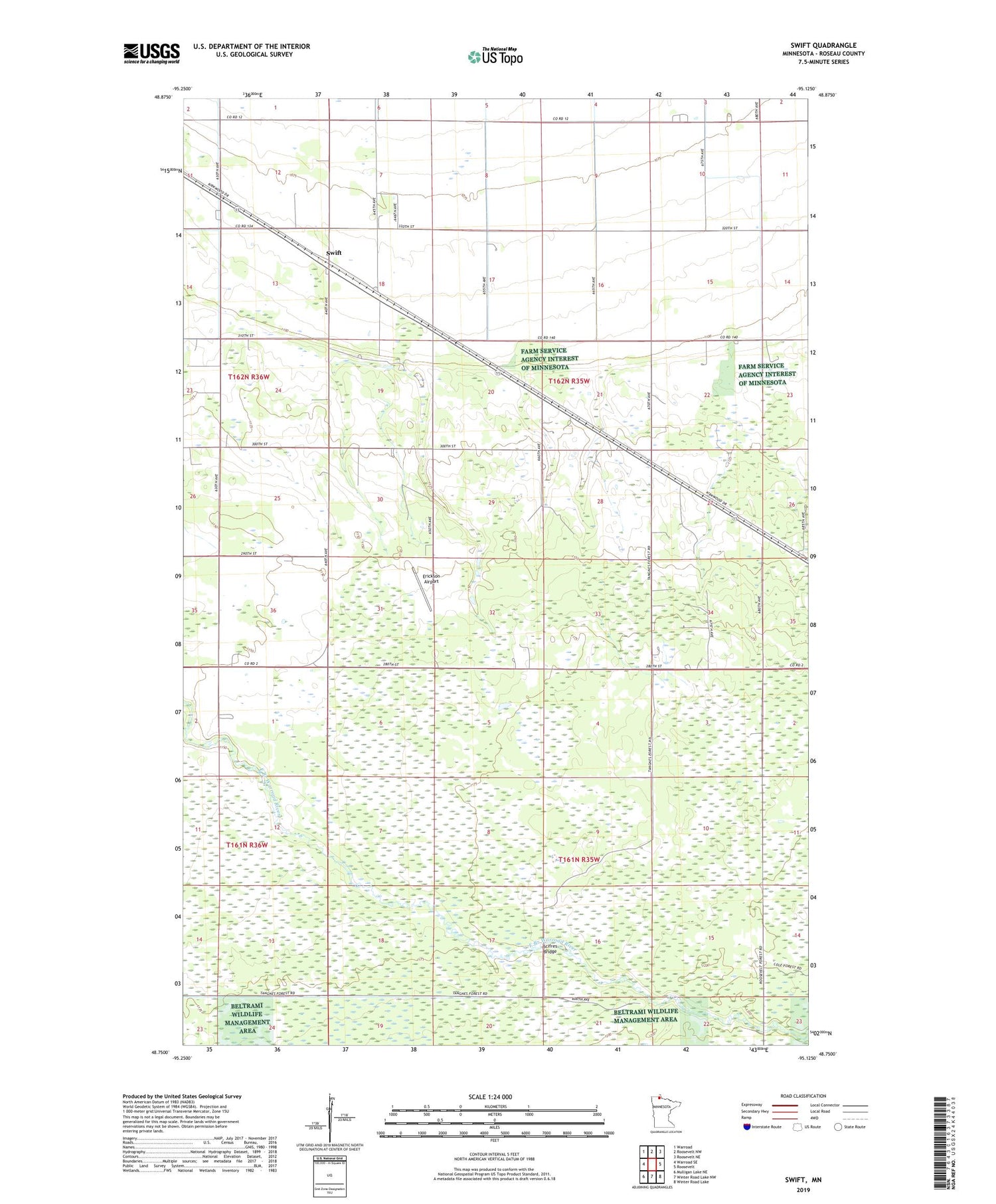 Swift Minnesota US Topo Map Image