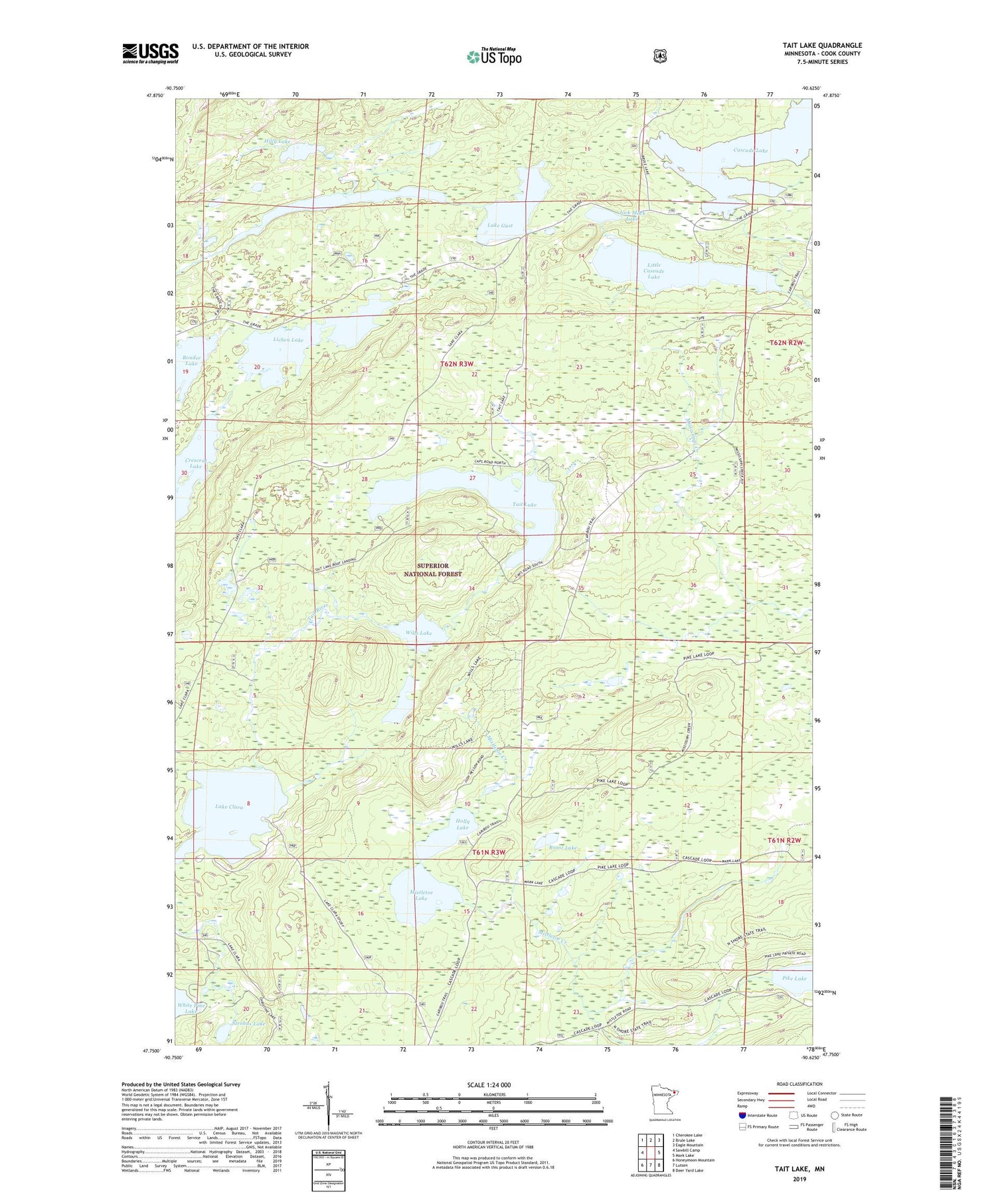 Tait Lake Minnesota US Topo Map Image