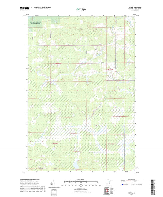 Thor NE Minnesota US Topo Map Image