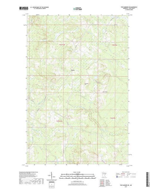 Two Harbors NE Minnesota US Topo Map Image