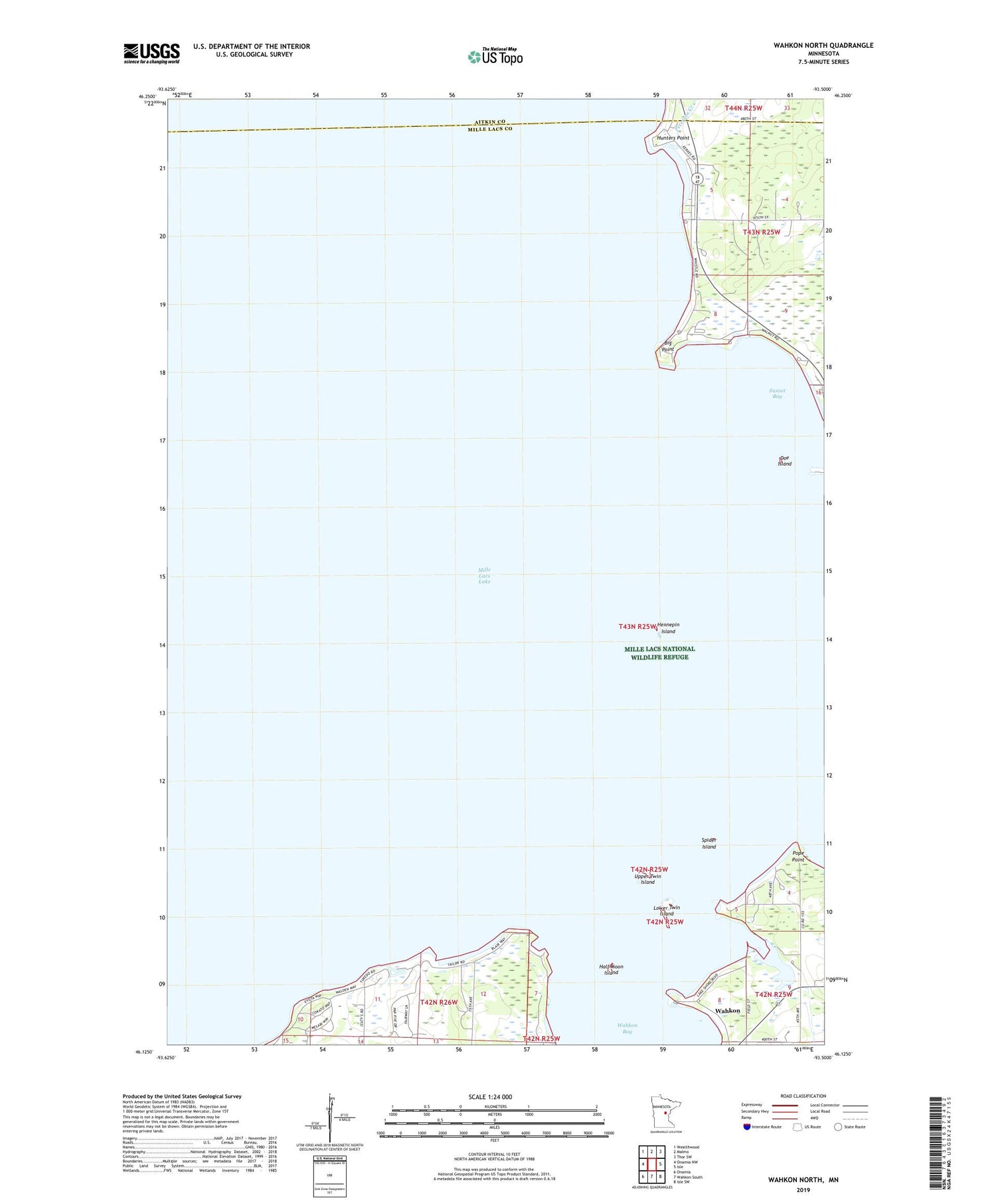 Wahkon North Minnesota US Topo Map Image