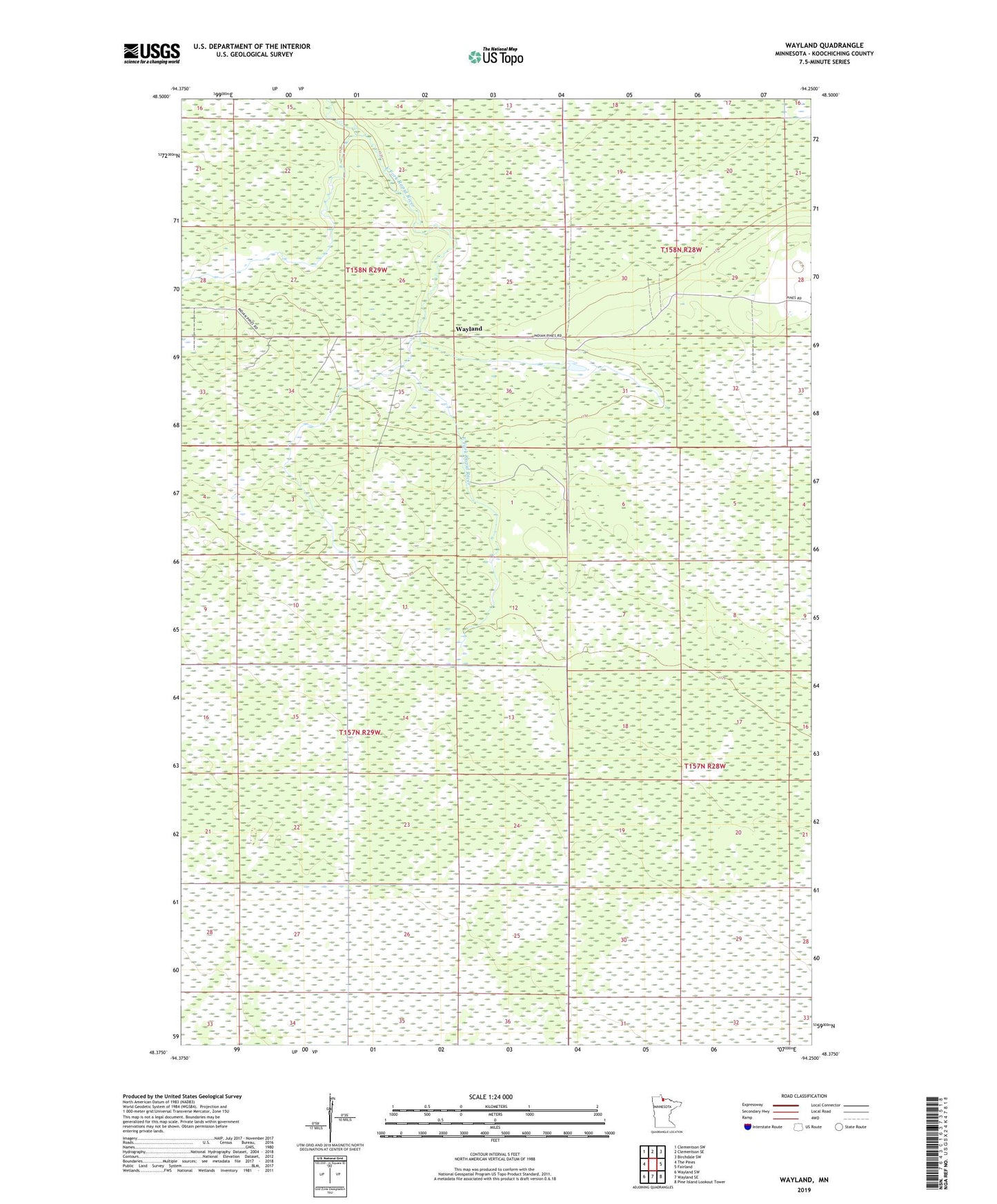 Wayland Minnesota US Topo Map Image