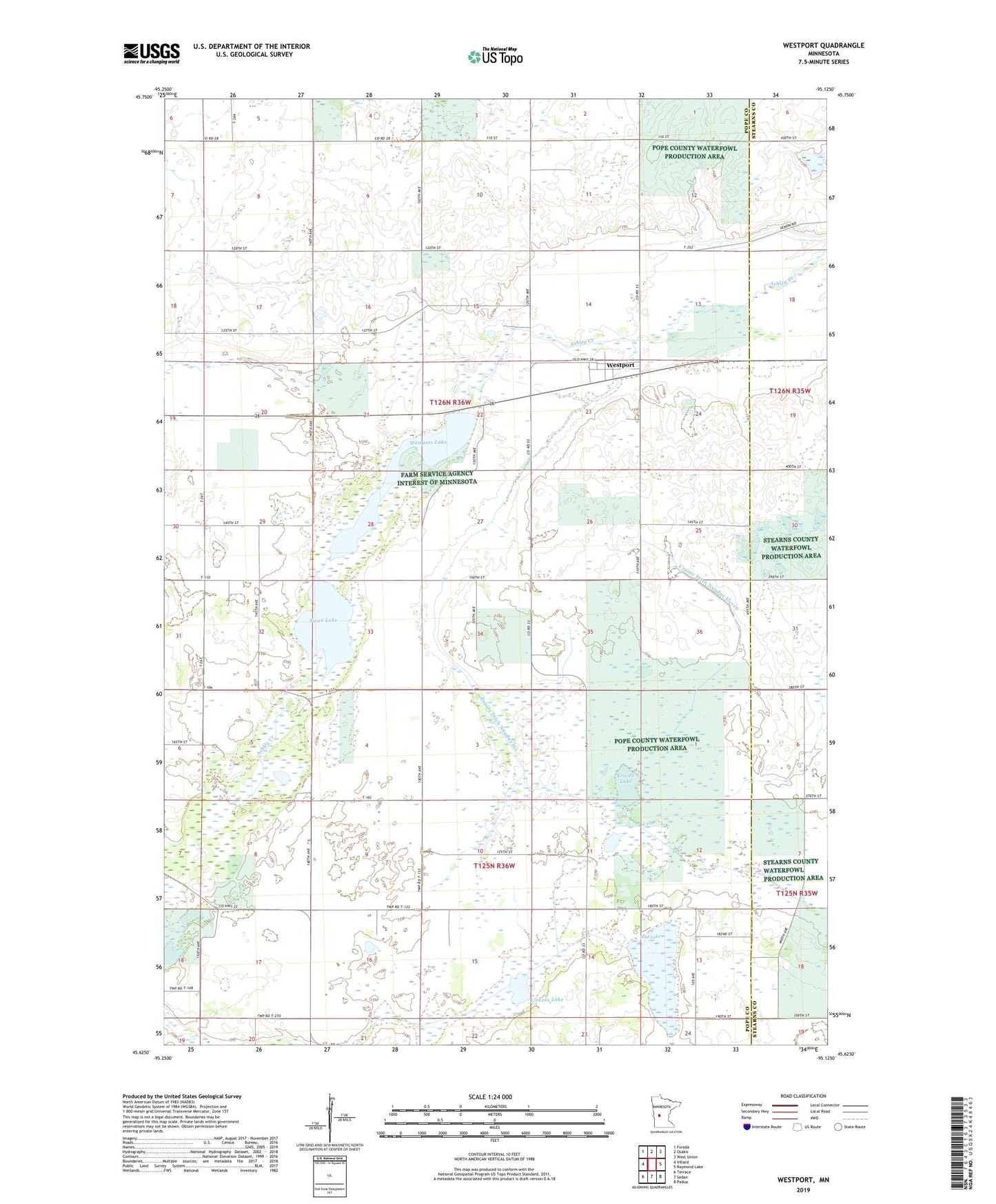 Westport Minnesota US Topo Map Image