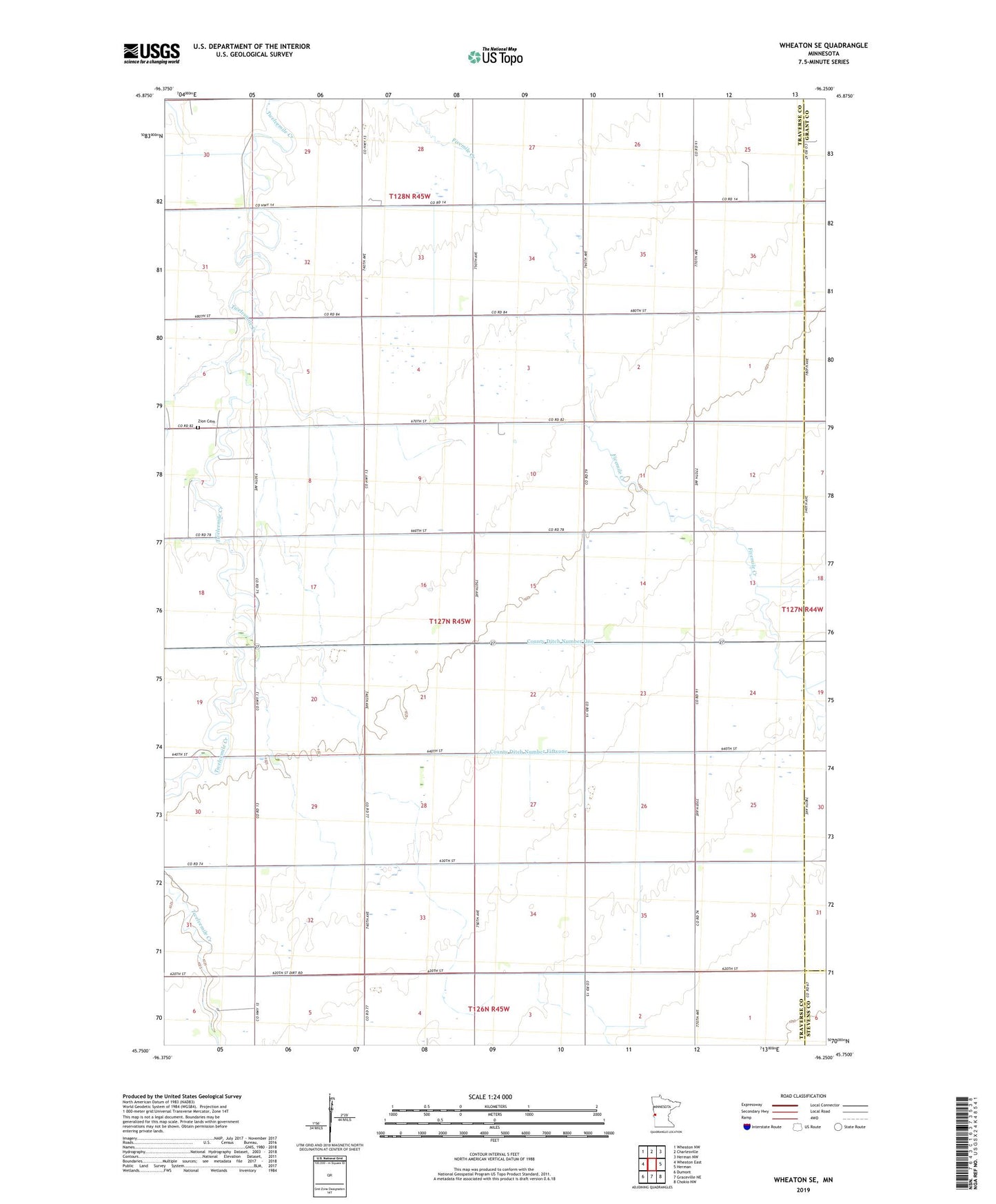 Wheaton SE Minnesota US Topo Map Image