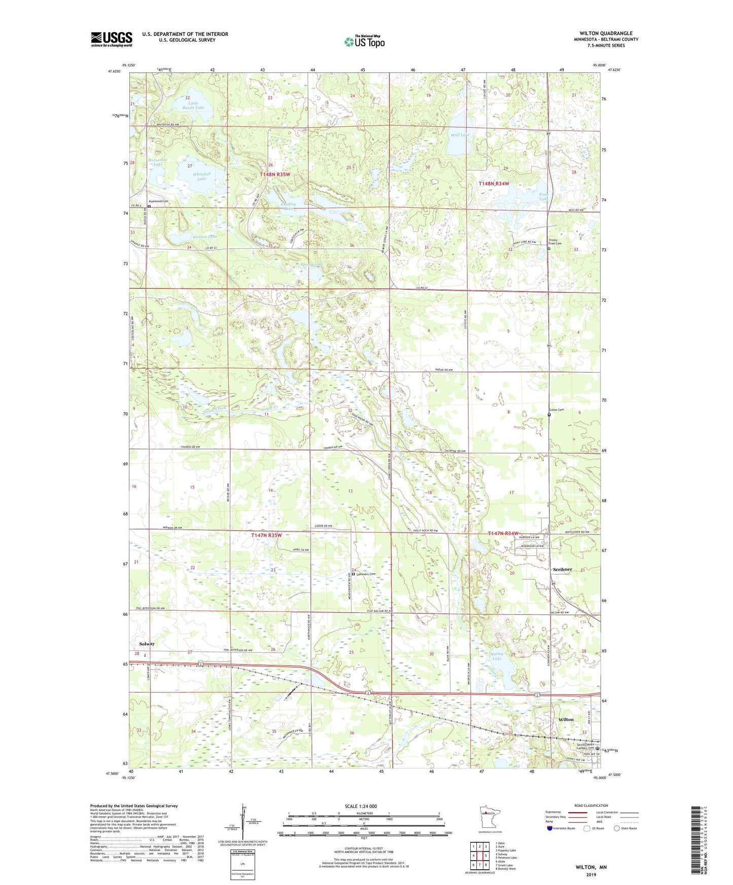 Wilton Minnesota US Topo Map Image