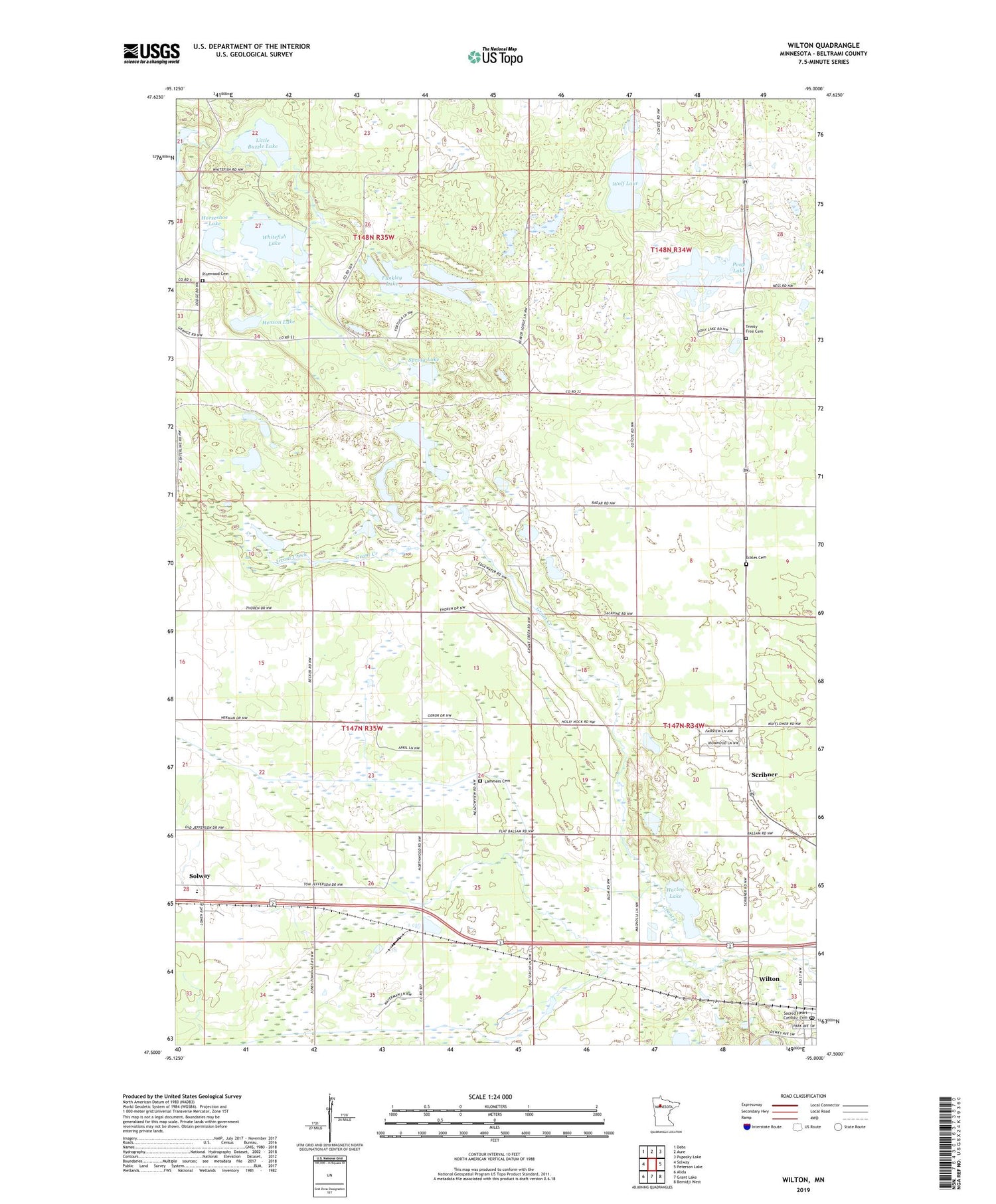 Wilton Minnesota US Topo Map Image