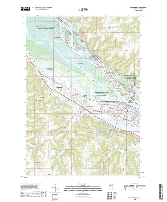 Winona West Minnesota US Topo Map Image