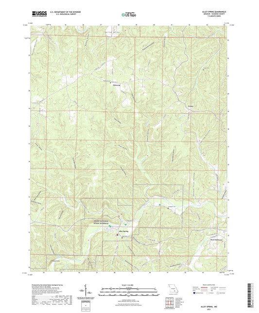 Alley Spring Missouri US Topo Map Image
