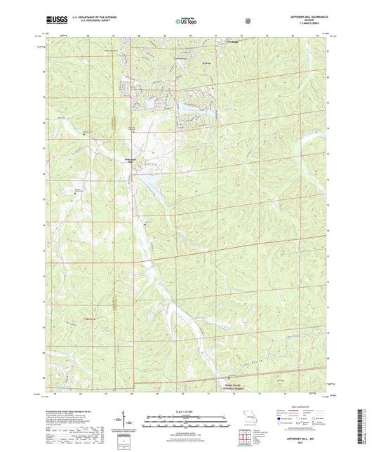 Anthonies Mill Missouri US Topo Map Image