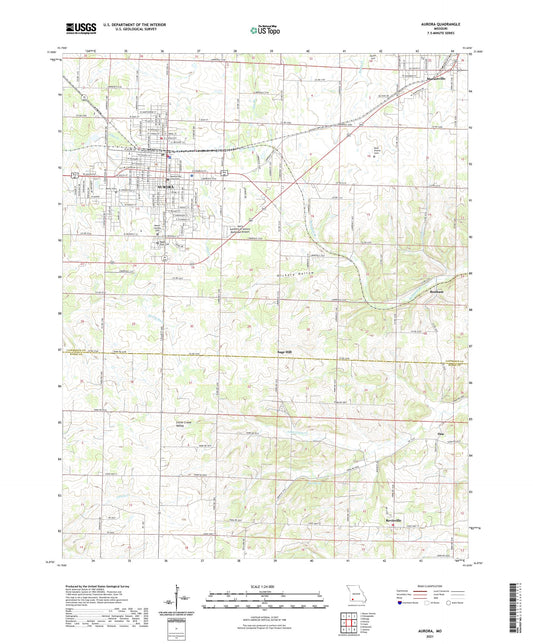 Aurora Missouri US Topo Map Image