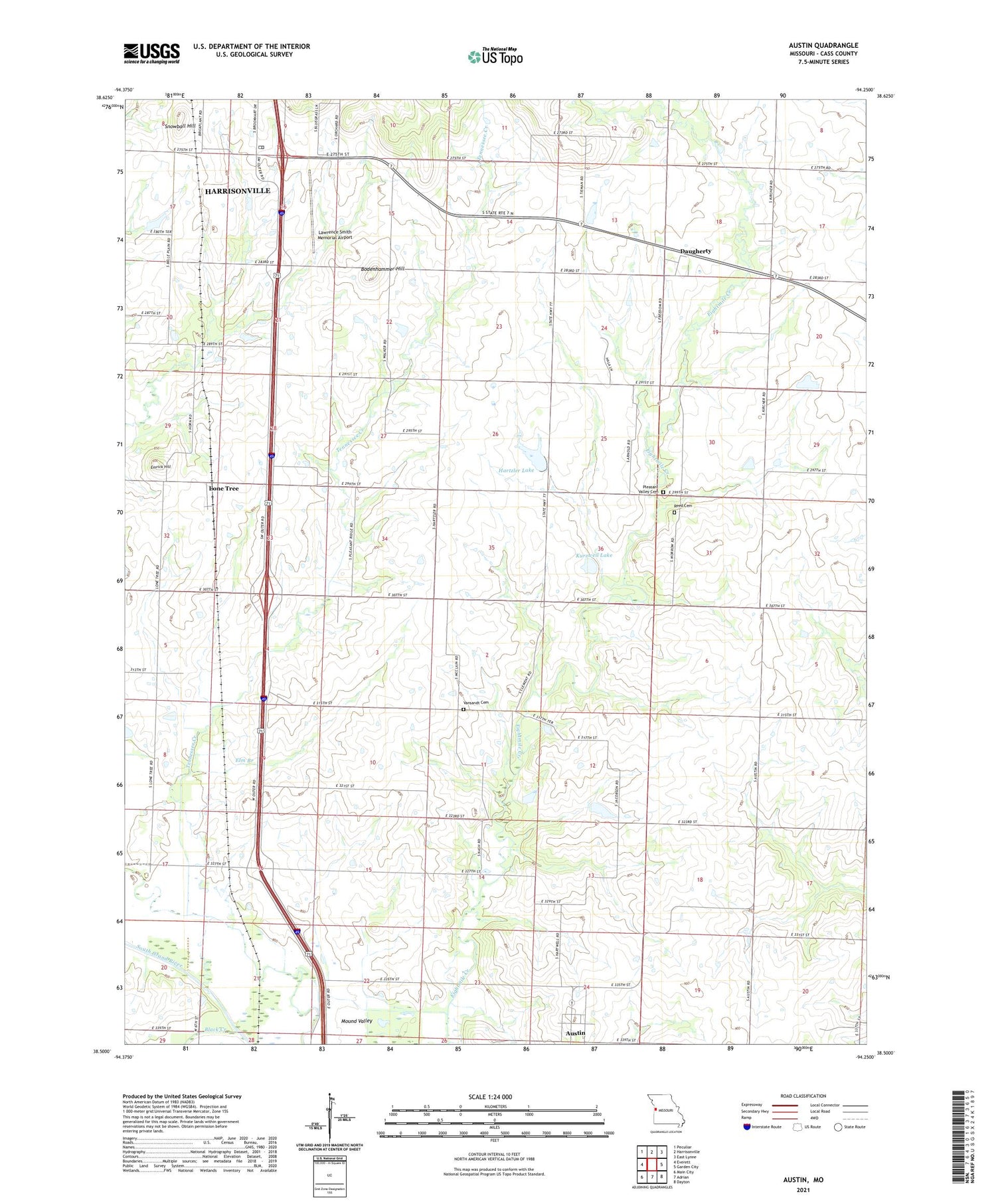 Austin Missouri US Topo Map Image