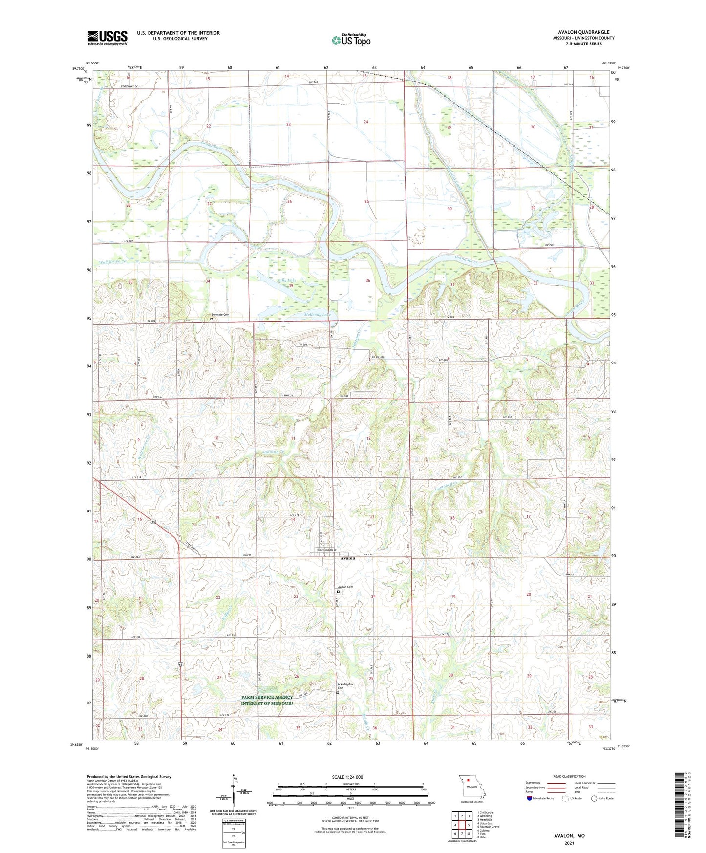 Avalon Missouri US Topo Map Image