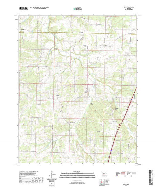 Beach Missouri US Topo Map Image