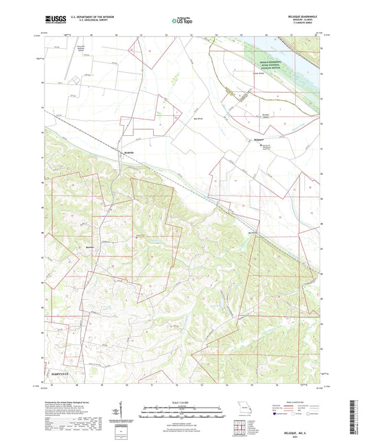 Belgique Missouri US Topo Map Image
