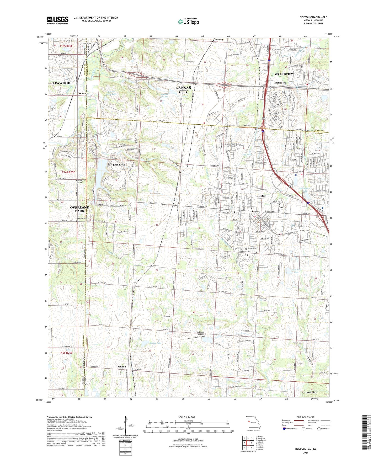 Belton Missouri US Topo Map Image
