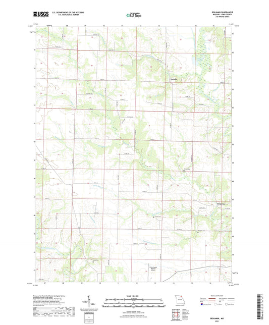 Benjamin Missouri US Topo Map Image