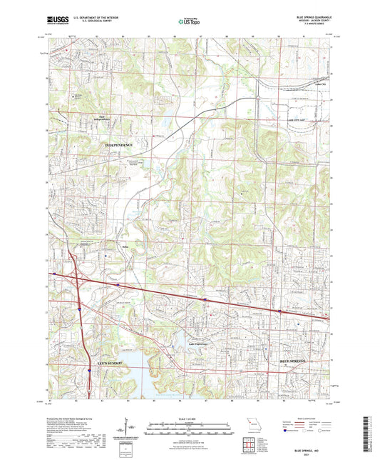 Blue Springs Missouri US Topo Map Image
