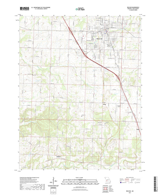 Bolivar Missouri US Topo Map Image