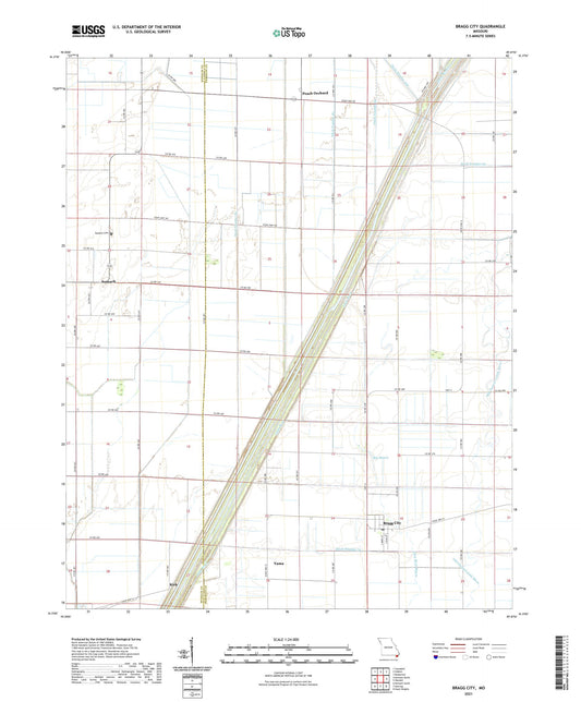 Bragg City Missouri US Topo Map Image