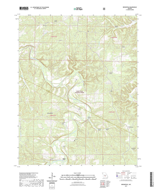 Brownfield Missouri US Topo Map Image