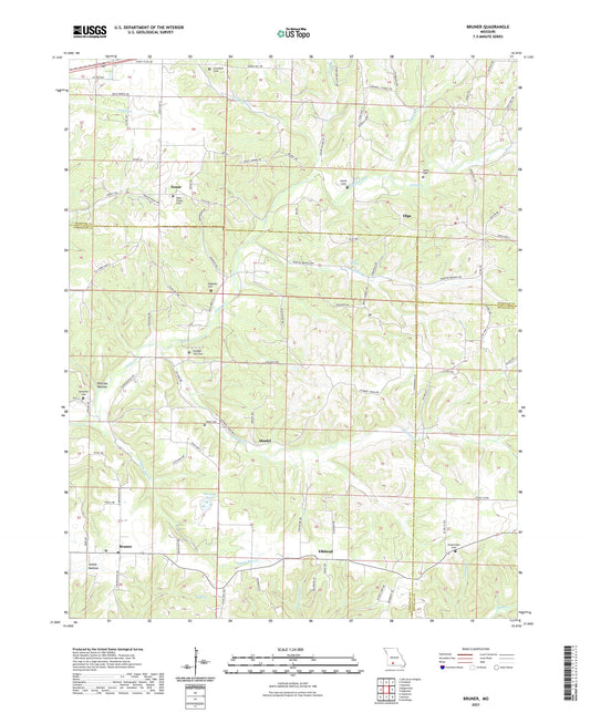 Bruner Missouri US Topo Map Image