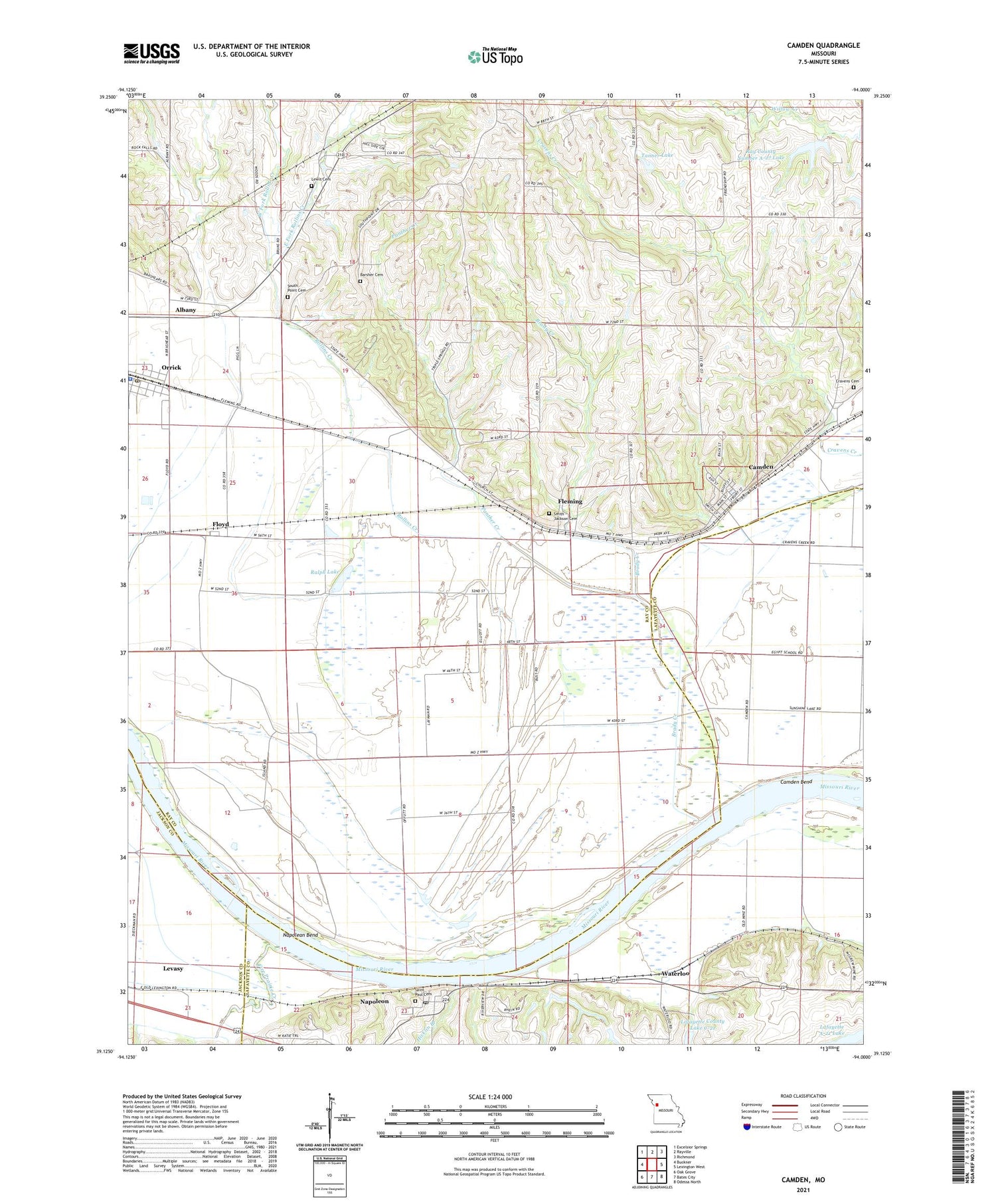 Camden Missouri US Topo Map Image