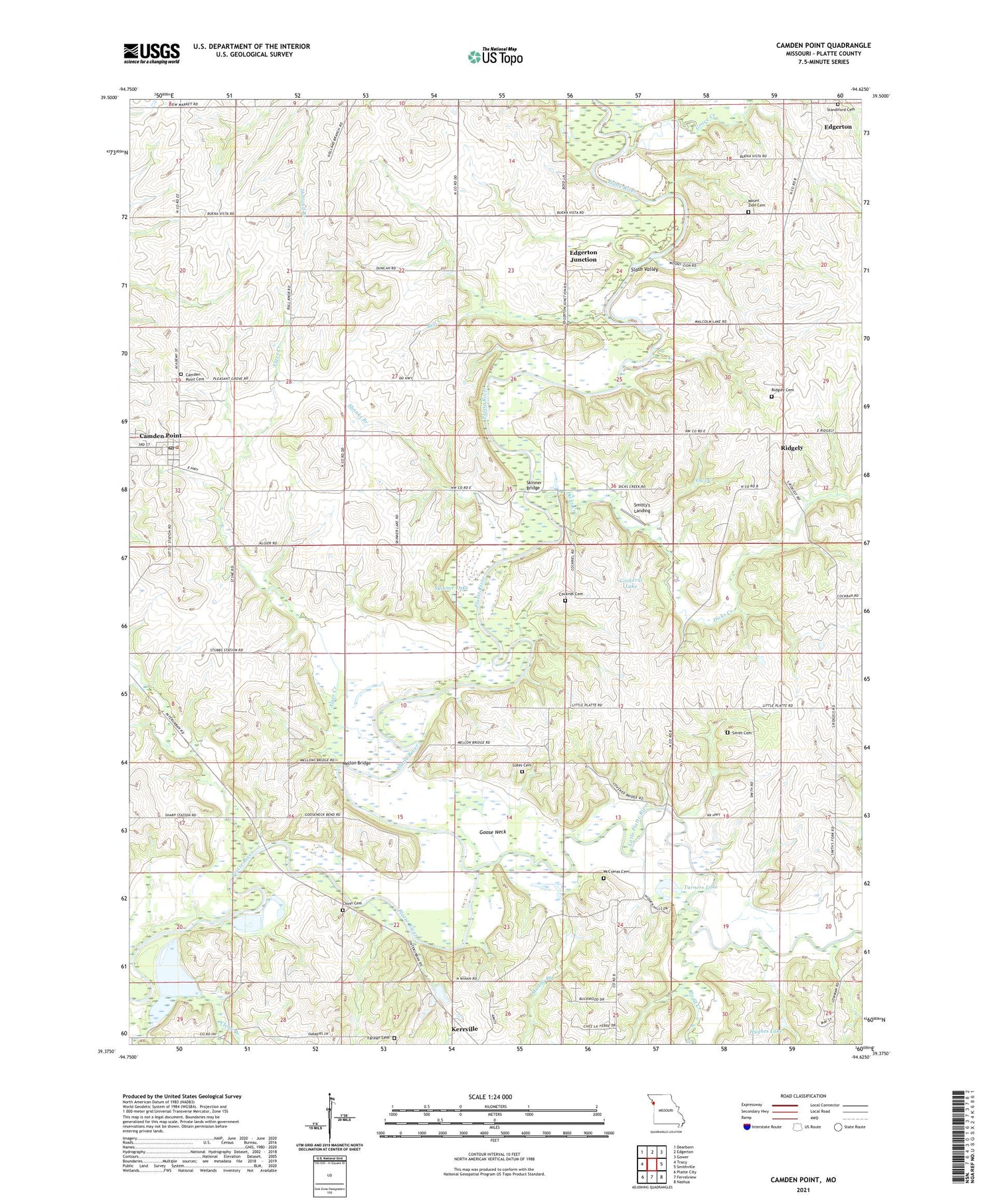 Camden Point Missouri US Topo Map Image